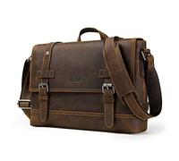 Contacts Sac à bandoulière en cuir véritable pour homme 13,5" Café