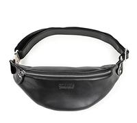 Contacts Sac à bandoulière en cuir véritable pour homme, petit sac à bandoulière, sac à dos décontracté pour homme, sac banane pour cyclisme, randonnée, voyage, Noir , Taille unique, Élégant