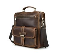 Contacts Sac à main en cuir véritable pour homme - Marron, Café-274