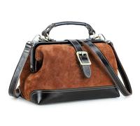 CONTACTS Sac à main pour femme en cuir pleine fleur avec poignée sur le dessus - Sac fourre-tout vintage avec fermoir en métal et ouverture du cadre, marron clair, Small