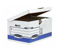 Fellowes Boîtes D'archivage À Couvercle Rabattable Maxi Bankers Box, Blanc/Bleu