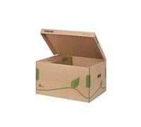 Esselte Conteneur d'archivage écologique avec couvercle supérieur, idéal pour Esselte Boîtes d'archivage Eco A4, 5 x 80 mm/4 x 100 mm, boîte de transport, carton ondulé 100 % recyclé et recyclable, brun naturel, 623918