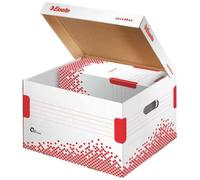 Esselte Conteneur d'archives SPEEDBOX à couvercle – pour 5 classeurs 75 mm, blanc