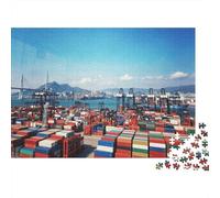 Container Port 1000 Pièces Puzzle Papier Recy lue Sky Puzzles pour Personnes Âgées Amusant and Stimulant Family Jeu Perfect pour Holiday Blessings 38x26cm/1000pcs