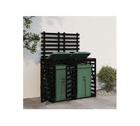 Containerberging dubbel massief grenenhout zwart3157689