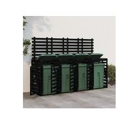 Containerberging viervoudig massief grenenhout zwart3157701