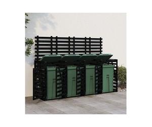 Containerberging viervoudig massief grenenhout zwart3157701