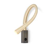 Contardi Flexiled AP Leather L.600 Strahler/Spotleuchte, bronze satiné, cuir ivoire, avec interrupteur