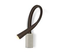 Contardi Flexiled AP Leather L.600 Strahler/Spotleuchte, nickel satiné, cuir marron foncé