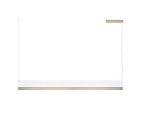 CONTARDI lampe à suspension FLY 120 cm (Satin nickel doré et coton blanc - Métal et tissu)