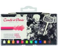 CONTE A PARIS CARRES COULEUR BOITE PLASTIQUE X12 ASSORTIS CROCHET