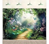 Conte de fées Printemps enchanté été Papillon Fleur Jaune Brique Route Photo arrière-Plan Photographie Toile de Fond Studio 300cmx200cm