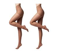 Conte elegant ACTIVE 20 DEN Lot de 2 Collants Modelants et Fins pour Femmes - Collant Femme Résistant - Stimule la Circulation Sanguine - Mokka taille 5