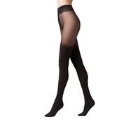 Conte elegant Chance 50 den Collant pour Femme à Effet Trompe l'Oeil Bas autofixants Microfibre Épais Élastique avec Gousset en Coton Lycra Mode Chic Haute Qualité, Noir, 4