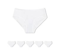 Conte elegant Lot de 5 Culottes en Coton pour Femmes - Slips Respirantes avec Bande élastique - Culotte avec Taille Basse - Hipster sous-vêtements - LB 2014 Blanc Taille 98