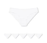Conte elegant Lot de 5 Culottes en Coton pour Femmes - Slips Respirantes avec Bande élastique - Culotte avec Taille Basse - Hipster sous-vêtements - LB 2001 Blanc Taille 98