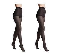 Conte elegant SOLO 20 DEN Lot de 2 Collants Semi-Mat pour Femmes Résistants - Collants Fins et Lisses avec Culotte Marquée - Noir taille 3