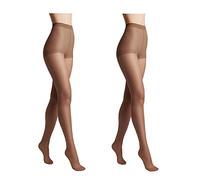 Conte elegant SOLO 20 DEN Lot de 2 Collants Semi-Mat pour Femmes Résistants - Collants Fins et Lisses avec Culotte Marquée - Taille 4