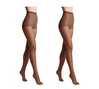 Conte elegant SOLO 20 DEN Lot de 2 Collants Semi-Mat pour Femmes Résistants - Collants Fins et Lisses avec Culotte Marquée - Mokka taille 4