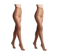 Conte elegant SOLO 40 DEN Lot de 2 Collants Semi-Mat pour Femmes Résistants - Collants Fins et Lisses avec Culotte Marquée - Naturelle taille 6