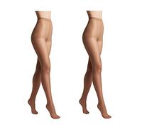 Conte elegant SOLO 40 DEN Lot de 2 Collants Semi-Mat pour Femmes Résistants - Collants Fins et Lisses avec Culotte Marquée - Marron taille 3
