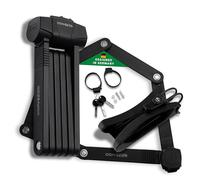 CONTEC SherLock Cadenas pliable pour vélo, en acier spécial Tredur, 85 cm, avec support, système de clé réversible et dispositif anti-chute à clé, noir