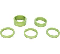 CONTEC Spacer-Set "Select" , avec 5 entretoises en aluminium, pour 1 1/8" 3 x 5 mm, 1 x 10 mm, 1 x 15 mm, vert guérilla