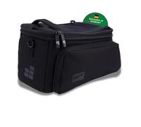 CONTEC Via.Back MIK Sacoche pour porte-bagages de vélo, adaptateur MIK pré-monté, volume 32 l, avec housse de pluie, imperméable, bandoulière réglable, noir