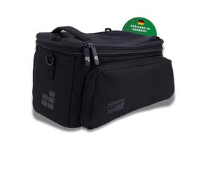 CONTEC Via.Back MIK Sacoche pour porte-bagages de vélo, adaptateur MIK pré-monté, volume 32 l, avec housse de pluie, imperméable, bandoulière réglable, noir