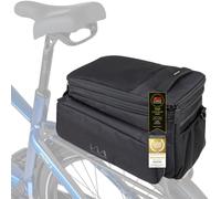 CONTEC Via Explorer Sacoche de vélo extensible jusqu'à 37 litres en polyester avec adaptateur Racktime Snap-it pré-monté et housse de pluie Noir 36 x 24 x 19 cm