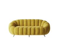 Contemporary Curved Sofa Overall Plush Upholstered Couch Mid Century Modern Back Couches for Living Room, Apartment, Loft, and Office-150x95x77cm(13)