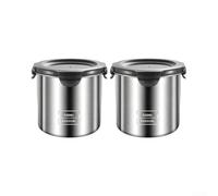 Contenant Alimentaire Acier 304 900ml Joint Silicone(500ml) | Acier 304 pour robuste, joint silicone hermÃ©tique, garde aliments secs, pour idÃ©al cafÃ© sucre, design argentÃ©