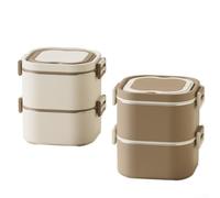 Contenant Alimentaire Acier 304 Micro-ondes Safe(Cream White 2 Layers)