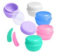 Contenant Cosmetique Vide, 5 pièces Recipient Cosmetique avec 2PCS Spatules, Pot Creme Vide avec Bouchon à vis pour crèmes pour Crème, Échantillons, Poudre, Baume à Lèvres
