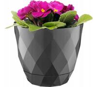 Contenant en plastique anthracite 15x17,5cm pot avec base