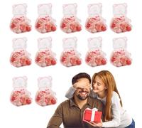 Contenant Ourson en Gomme, Pack de 12 Boîtes à Bonbons en Forme d'Ours Teddy Bear Plastique Transparent, Boîtes Cadeaux Réutilisables pour Bonbons, Fête, Faveurs et Rangement Festif