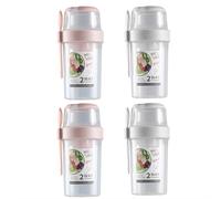 Contenants anti-fuites pour flocons d'avoine avec couvercles - Pots de yaourt empilables, lot de 4