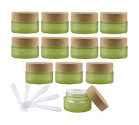 Contenants cosmétiques de Voyage, Pots de Voyage for Produits de Toilette, 12 Pots cosmétiques vides en Verre Vert de 20 ML avec Couvercle à vis, Petits Pots de Rangement de 20 g(20ml)