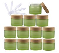 Contenants cosmétiques de Voyage, Pots de Voyage for Produits de Toilette, 12 Pots cosmétiques vides en Verre Vert de 20 ML avec Couvercle à vis, Petits Pots de Rangement de 20 g(50ml)
