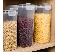 Contenants de stockage alimentaire hermétiques avec couvercles, conteneur à céréales pour la cuisine, distributeur de farine et de sucre en plastique, organisateurs de rangement 1.4L