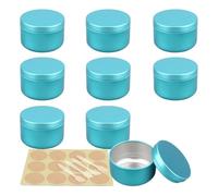 Contenants de voyage for cosmétiques, pots de voyage for produits de toilette, 10 pièces de 50 ml de pots ronds vides en aluminium marron avec couvercles, pots de conteneurs for cosmétiques for bricol