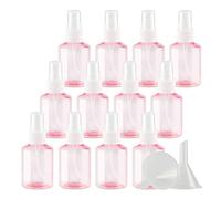 Contenants de Voyage for cosmétiques, Pots de Voyage for Produits de Toilette, 12 pièces vides de 50 ML en Plastique Pet Rose avec pulvérisateur Blanc(50ml)