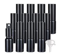 Contenants de voyage for cosmétiques, pots de voyage for produits de toilette, 24 flacons pulvérisateurs vides en verre vert de 30 ml, flacons pulvérisateurs à brume fine avec pulvérisateur noir(Black