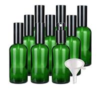 Contenants de voyage for cosmétiques, pots de voyage for produits de toilette, 24 flacons pulvérisateurs vides en verre vert de 30 ml, flacons pulvérisateurs à brume fine avec pulvérisateur noir(Green