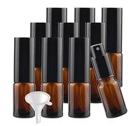 Contenants de voyage for cosmétiques, pots de voyage for produits de toilette, 24 flacons pulvérisateurs vides en verre vert de 30 ml, flacons pulvérisateurs à brume fine avec pulvérisateur noir(Brown
