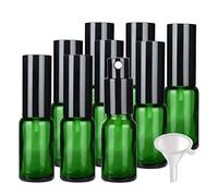 Contenants de voyage for cosmétiques, pots de voyage for produits de toilette, 24 flacons pulvérisateurs vides en verre vert de 30 ml, flacons pulvérisateurs à brume fine avec pulvérisateur noir(Green