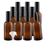 Contenants de voyage for cosmétiques, pots de voyage for produits de toilette, 24 flacons pulvérisateurs vides en verre vert de 30 ml, flacons pulvérisateurs à brume fine avec pulvérisateur noir(Brown
