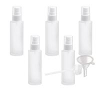 Contenants de voyage for cosmétiques, pots de voyage for produits de toilette, 5 pièces vides 50 ml flacon pulvérisateur en verre dépoli transparent/blanc, bouteilles avec pulvérisation à brume fine(F