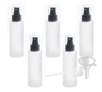 Contenants de voyage for cosmétiques, pots de voyage for produits de toilette, 5 pièces vides 50 ml flacon pulvérisateur en verre dépoli transparent/blanc, bouteilles avec pulvérisation à brume fine(F