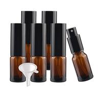 Contenants de voyage for cosmétiques, pots de voyage for produits de toilette, 6 flacons pulvérisateurs vides en verre bleu de 30 ml, flacons pulvérisateurs à brume fine avec pulvérisateur noir(Brown,
